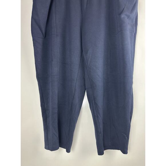 J. Jill Fit Sleek Double Knit Seamed Crop Pants Navy Blue Women's Plus Size 2X - Picture 3 of 13